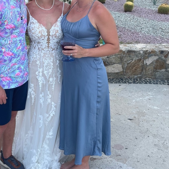 Hello Molly Dusty blue midi dress - Picture 3 of 4